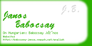 janos babocsay business card